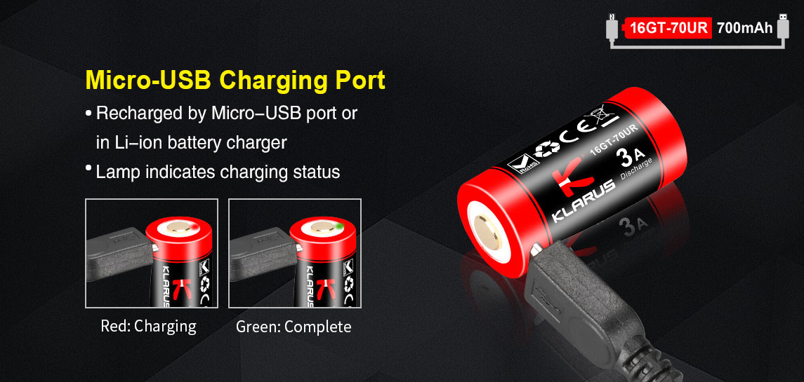  ΜΠΑΤΑΡΙΑ KLARUS 16GT-70UR 700mAh
